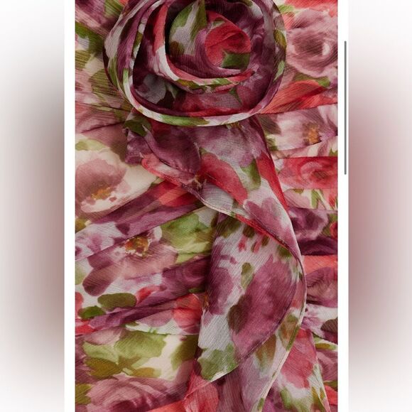 NEW Alessandra Rich Floral Silk Georgette Bustier Mini Dress Antique Rose Size 4 - Picture 5 of 14